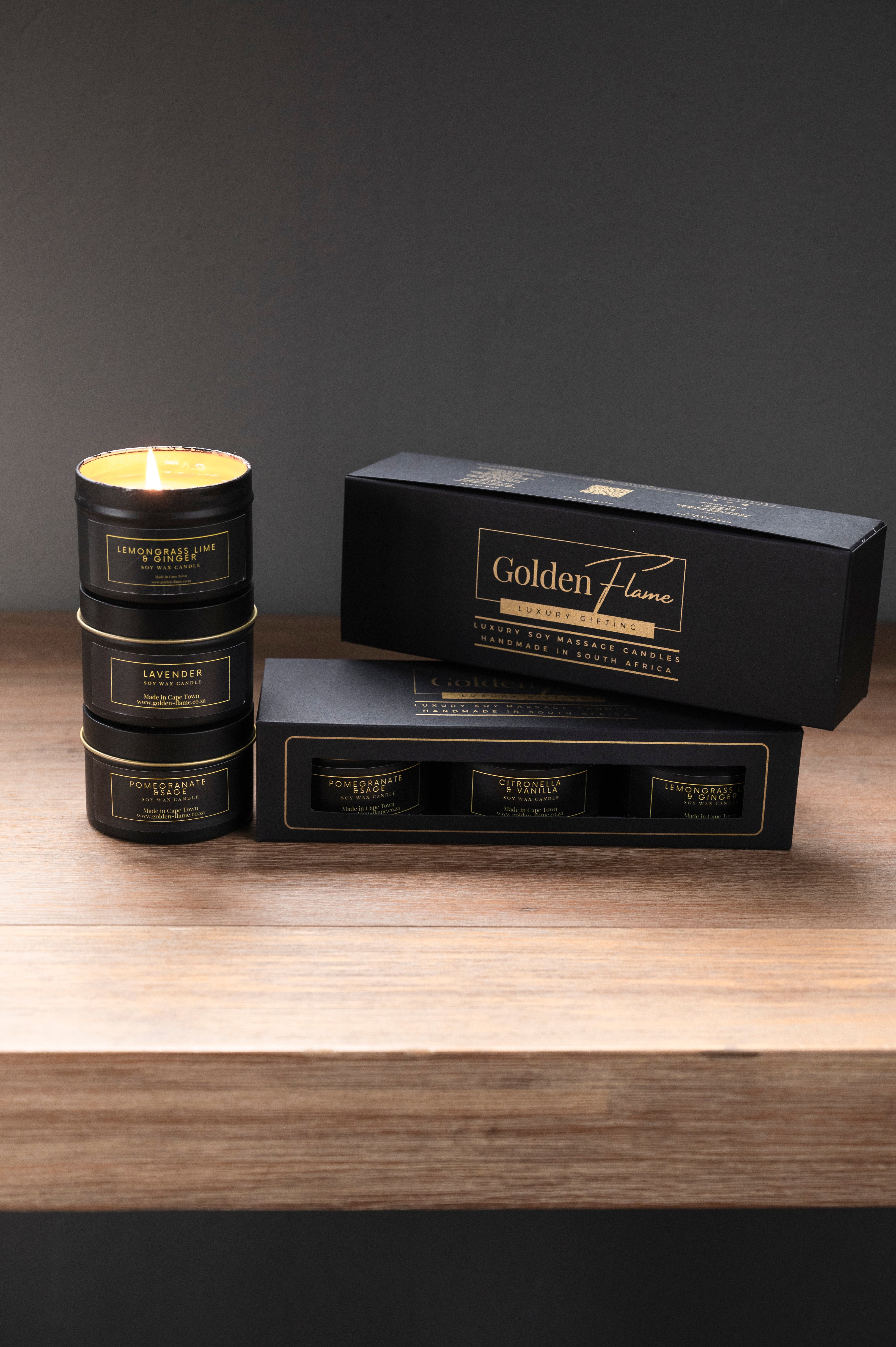 Travel Tin Gift Set – Golden Flame