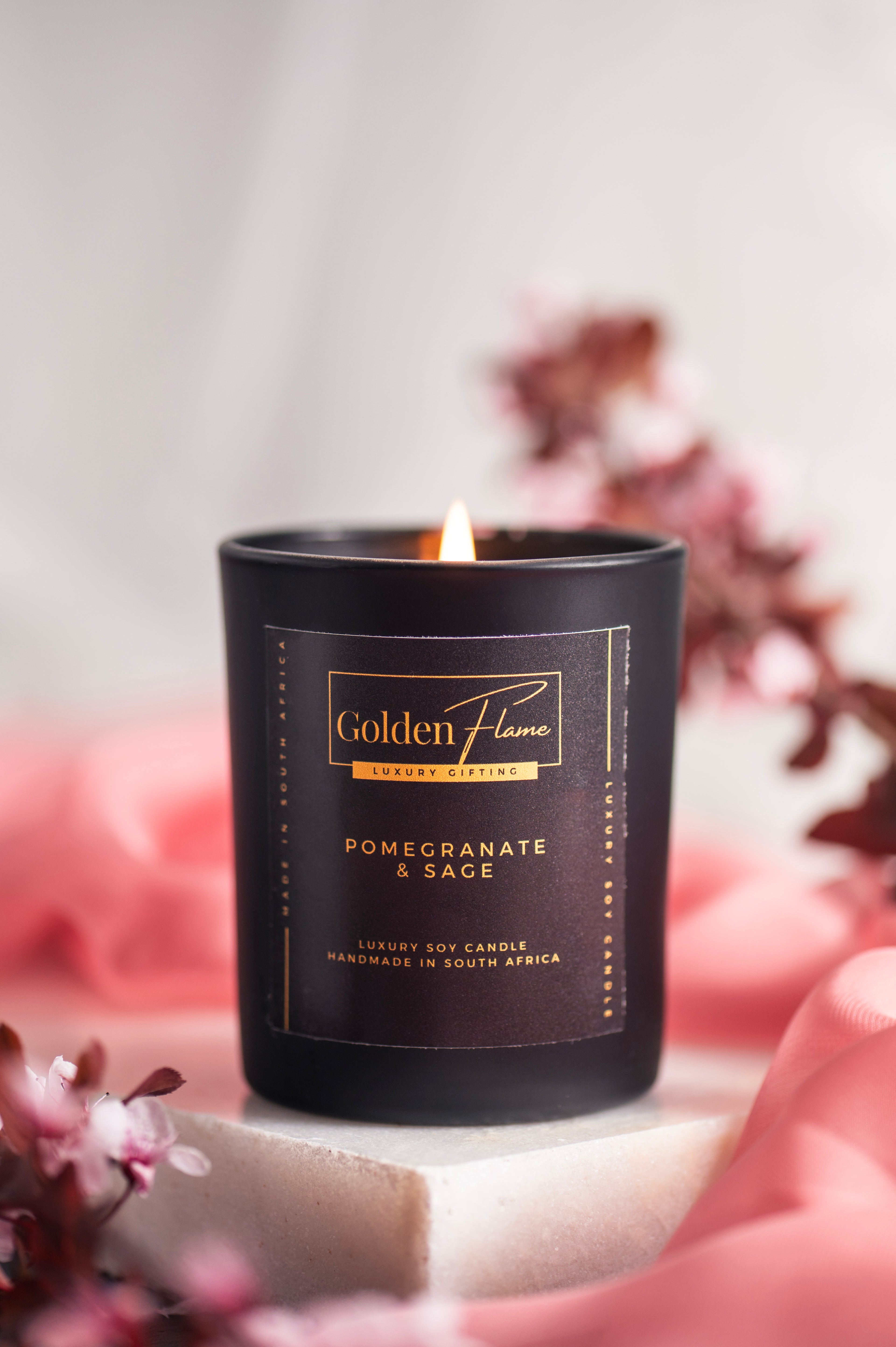 Pomegranate and Sage Soy Candle | Small
