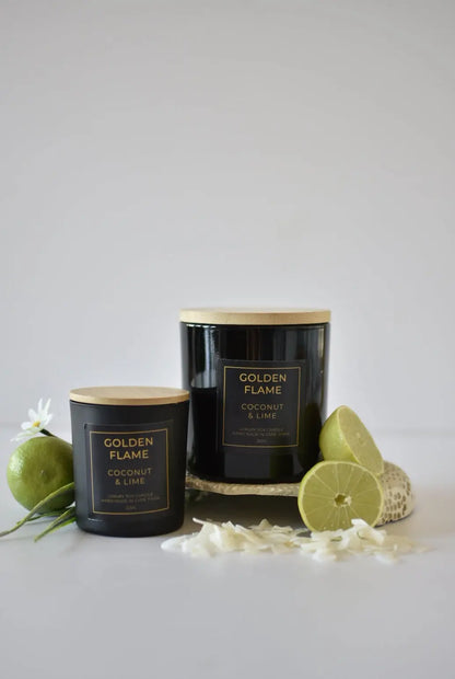 Coconut and Lime Soy Massage Candle Golden Flame