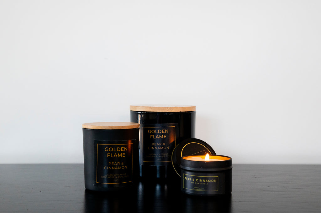 Pear and Cinnamon Soy Candle | Small Golden Flame