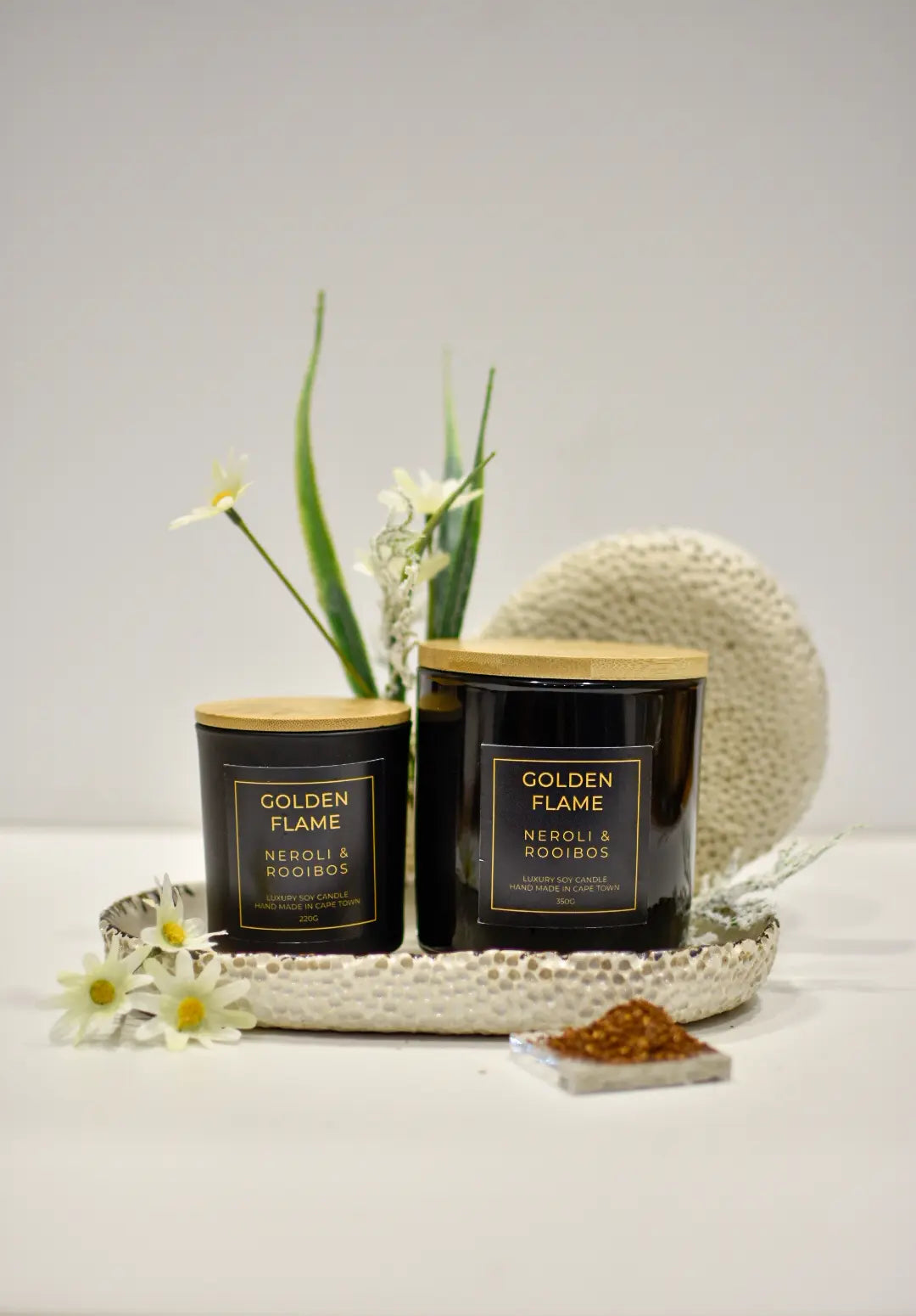 Neroli and Rooibos Soy Massage Candle Golden Flame