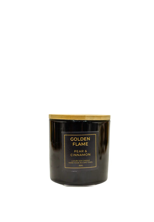 Pear and Cinnamon Soy Massage Candle Golden Flame